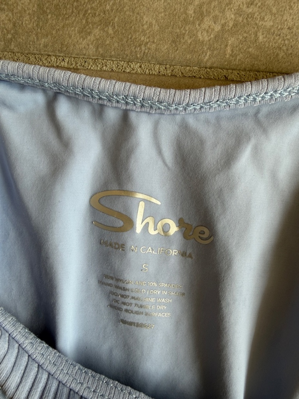 Shore Light Blue Ribbed String Bikini Set - Picture 4 of 5